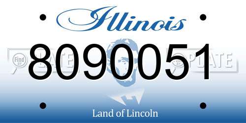 8090051 Illinois License Plate