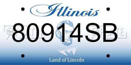 80914SB Illinois License Plate