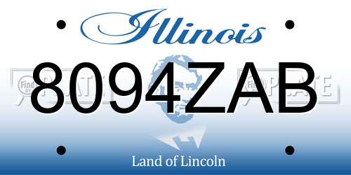 8094ZAB Illinois License Plate