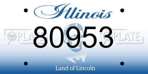 80953 Illinois License Plate