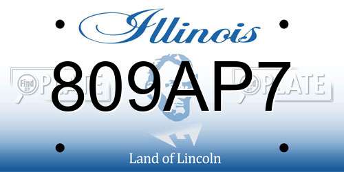 809AP7 Illinois License Plate