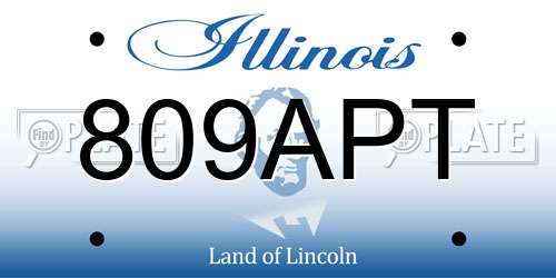 809APT Illinois License Plate