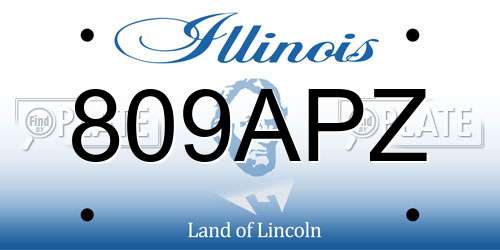 809APZ Illinois License Plate