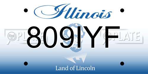 809IYF Illinois License Plate