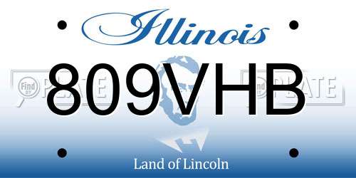 809VHB Illinois License Plate