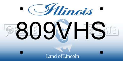 809VHS Illinois License Plate