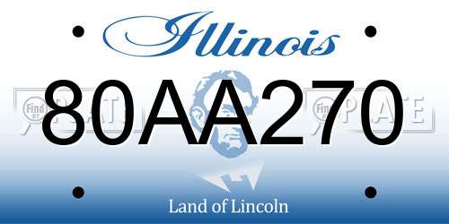 80AA270 Illinois License Plate