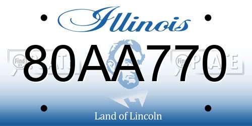 80AA770 Illinois License Plate