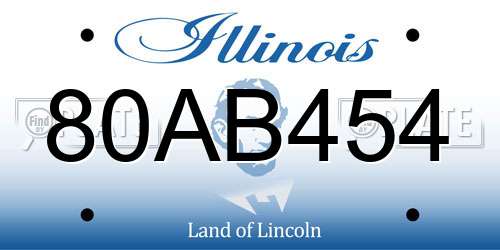 80AB454 Illinois License Plate