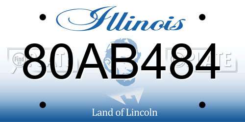 80AB484 Illinois License Plate