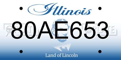 80AE653 Illinois License Plate