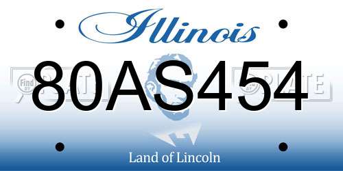 80AS454 Illinois License Plate