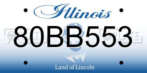 80BB553 Illinois License Plate