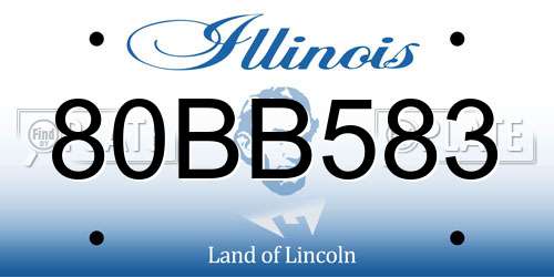 80BB583 Illinois License Plate