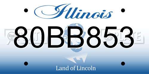 80BB853 Illinois License Plate