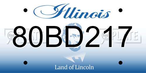 80BD217 Illinois License Plate