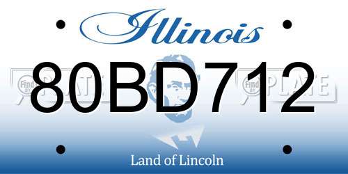 80BD712 Illinois License Plate