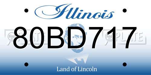 80BD717 Illinois License Plate