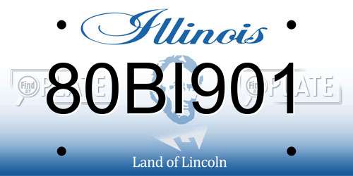 80BI901 Illinois License Plate
