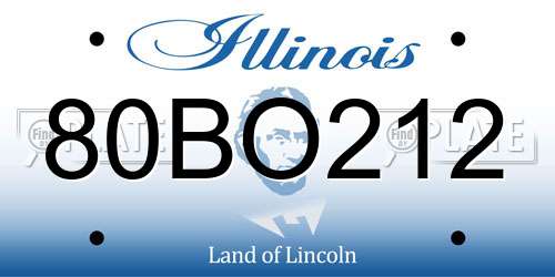 80BO212 Illinois License Plate