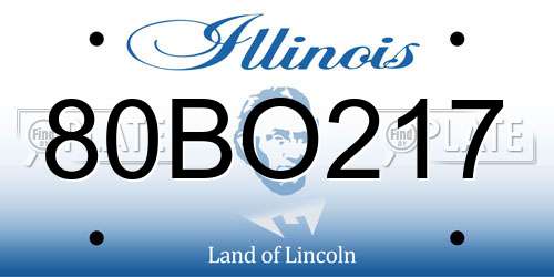 80BO217 Illinois License Plate
