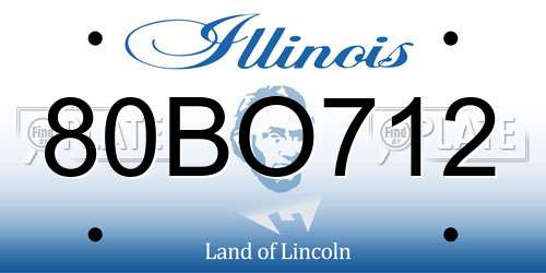 80BO712 Illinois License Plate