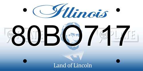 80BO717 Illinois License Plate