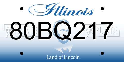 80BQ217 Illinois License Plate