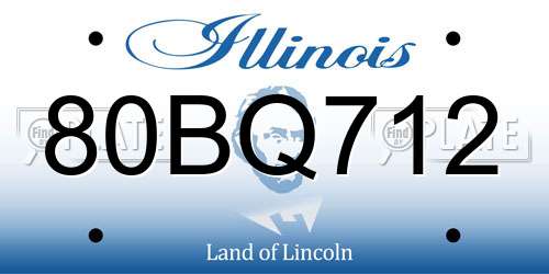 80BQ712 Illinois License Plate