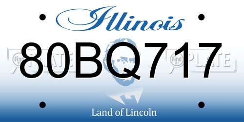 80BQ717 Illinois License Plate