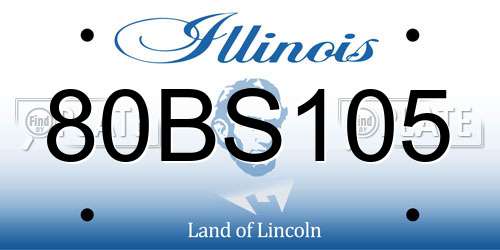 80BS105 Illinois License Plate