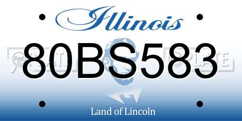 80BS583 Illinois License Plate