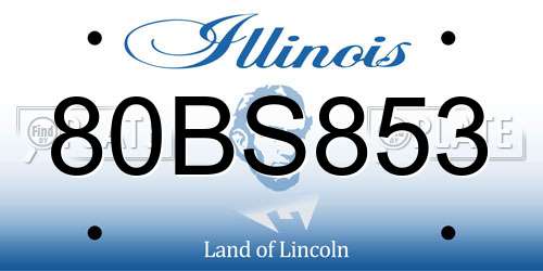 80BS853 Illinois License Plate
