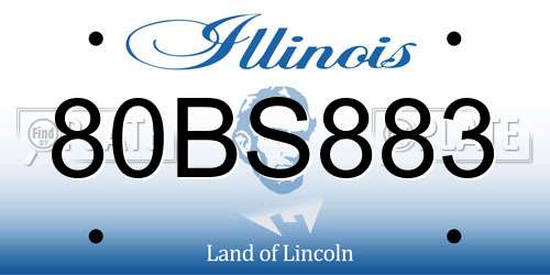 80BS883 Illinois License Plate