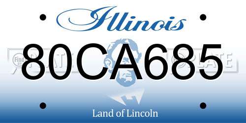 80CA685 Illinois License Plate