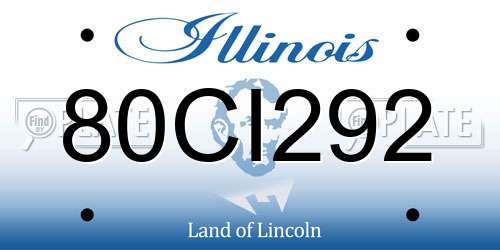 80CI292 Illinois License Plate