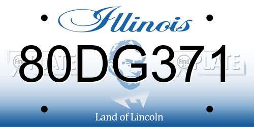 80DG371 Illinois License Plate
