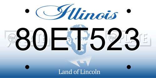 80ET523 Illinois License Plate
