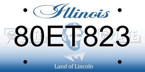 80ET823 Illinois License Plate