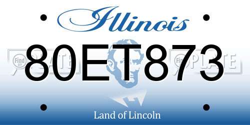 80ET873 Illinois License Plate