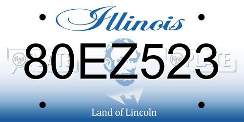 80EZ523 Illinois License Plate