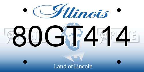 80GT414 Illinois License Plate