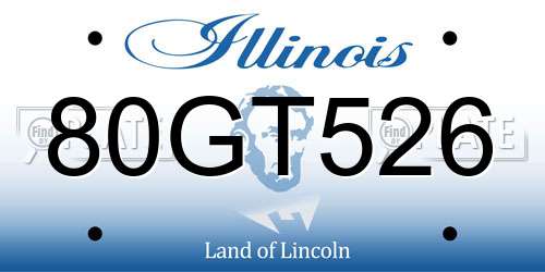 80GT526 Illinois License Plate