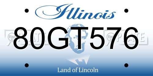 80GT576 Illinois License Plate