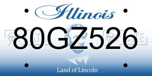 80GZ526 Illinois License Plate
