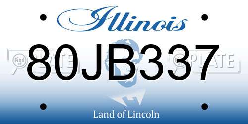 80JB337 Illinois License Plate