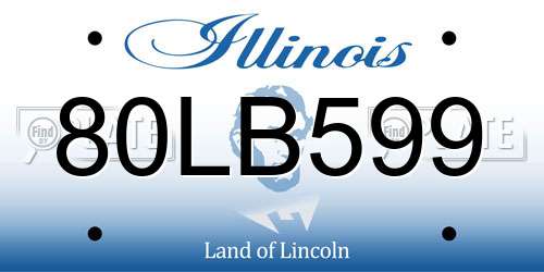 80LB599 Illinois License Plate
