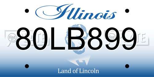 80LB899 Illinois License Plate