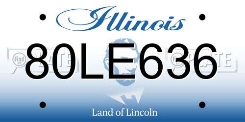 80LE636 Illinois License Plate
