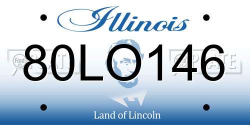 80LO146 Illinois License Plate
